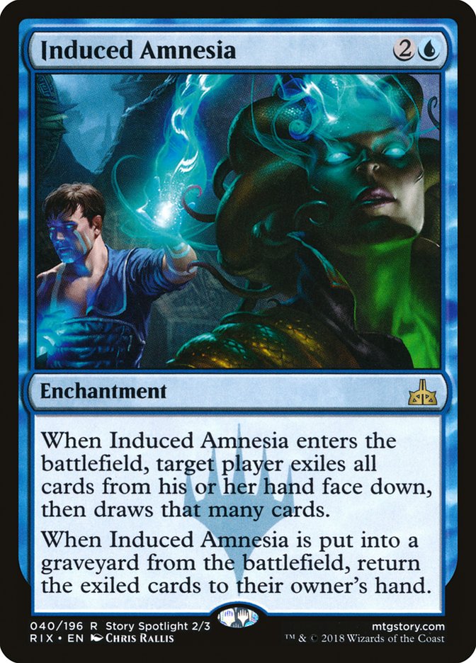 This Is An Image Of The Magic The Gathering Card Induced Amnesia From The Set Rivals of Ixalan - Designed By Artist Chris Rallis