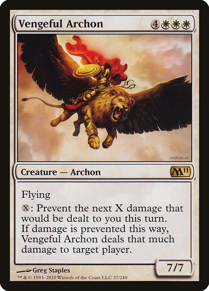 This Is An Image Of The Magic The Gathering Card Vengeful Archon From The Set Magic 2011 - Designed By Artist Greg Staples