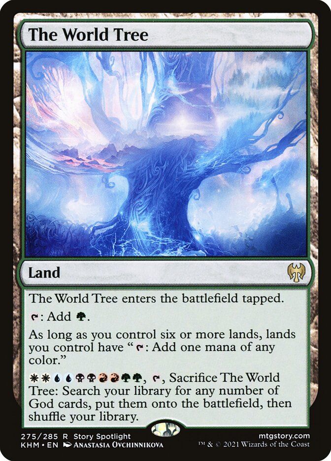 This Is An Image Of The Magic The Gathering Card The World Tree From The Set Kaldheim - Designed By Artist Anastasia Ovchinnikova