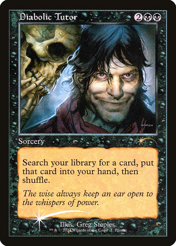 This Is An Image Of The Magic The Gathering Card Diabolic Tutor From The Set Commander Anthology - Designed By Artist Greg Staples
