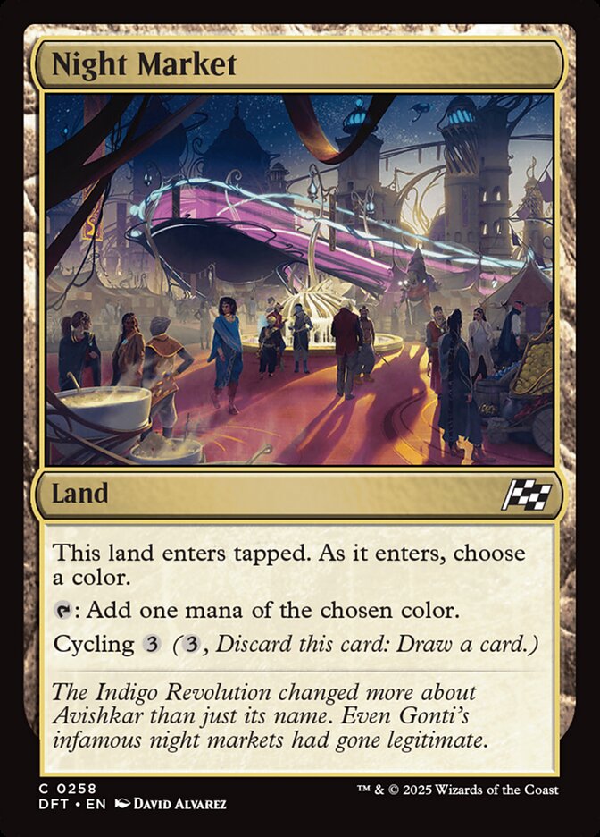 This Is An Image Of The Magic The Gathering Card Night Market From The Set Aetherdrift - Designed By Artist David Álvarez