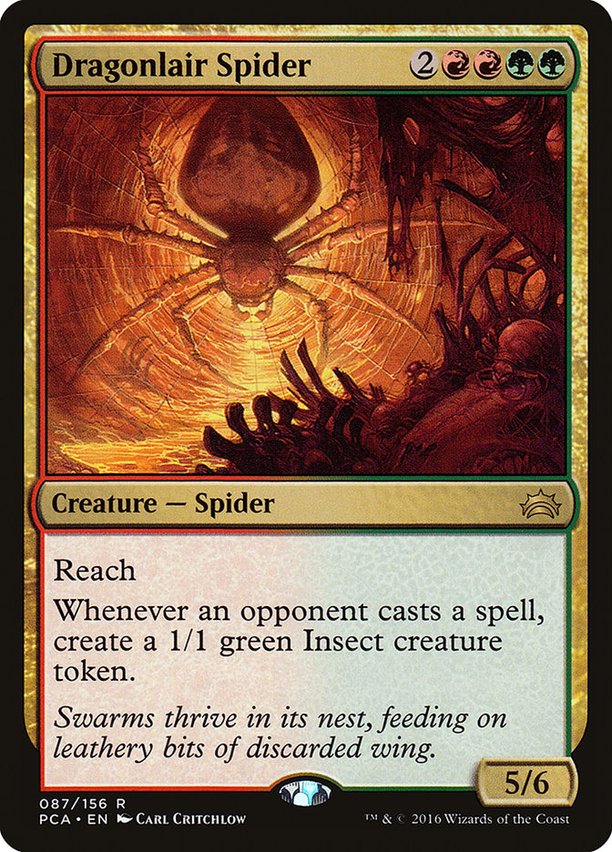 This Is An Image Of The Magic The Gathering Card Dragonlair Spider From The Set Planechase Anthology - Designed By Artist Carl Critchlow