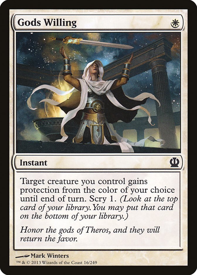 This Is An Image Of The Magic The Gathering Card Gods Willing From The Set Ravnica: Clue Edition - Designed By Artist Mark Winters