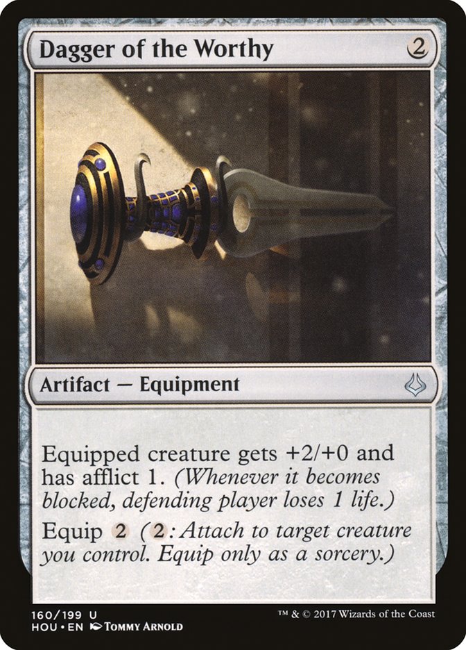 This Is An Image Of The Magic The Gathering Card Dagger of the Worthy From The Set Hour of Devastation - Designed By Artist Tommy Arnold