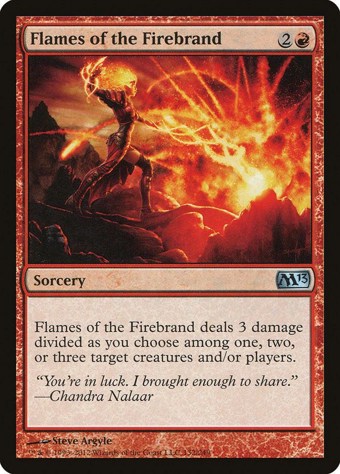 This Is An Image Of The Magic The Gathering Card Flames of the Firebrand From The Set Jumpstart - Designed By Artist Steve Argyle