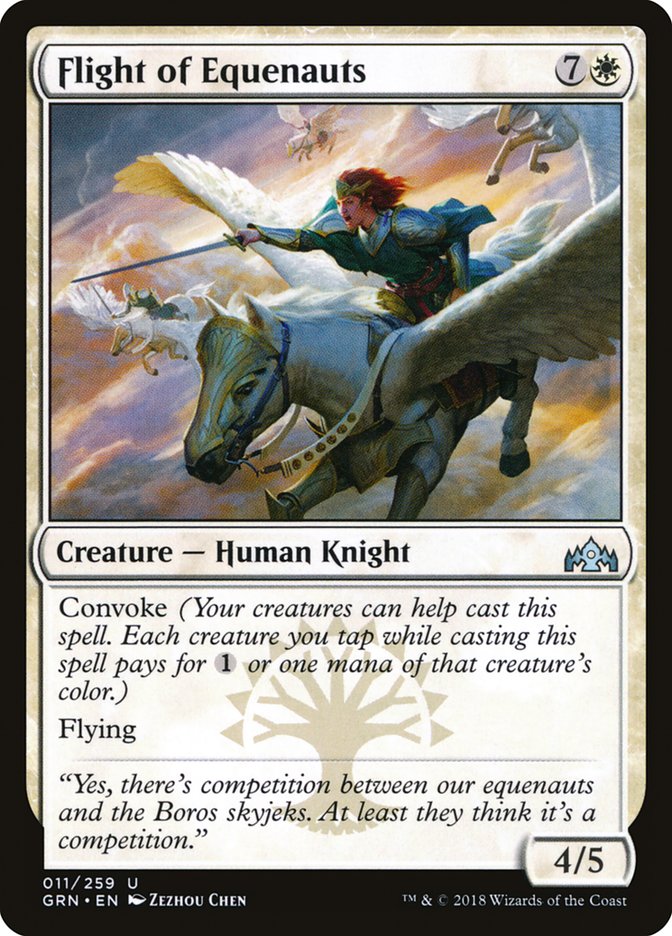 This Is An Image Of The Magic The Gathering Card Flight of Equenauts From The Set March of the Machine Commander - Designed By Artist Zezhou Chen