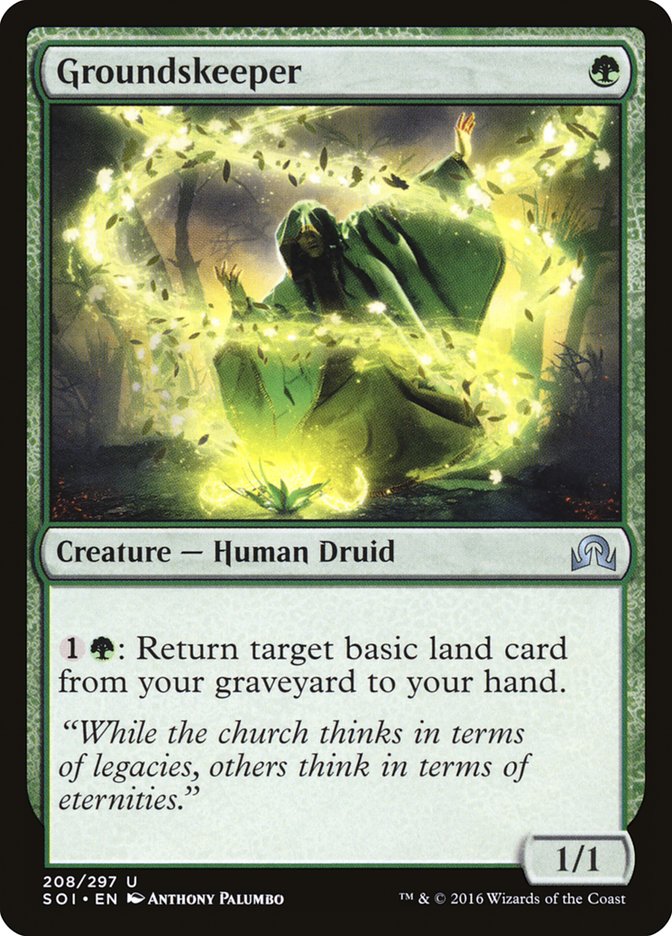 This Is An Image Of The Magic The Gathering Card Groundskeeper From The Set Innistrad Remastered - Designed By Artist Anthony Palumbo