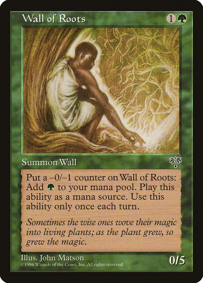 This Is An Image Of The Magic The Gathering Card Wall of Roots From The Set Tarkir: Dragonstorm Commander - Designed By Artist Matt Stewart