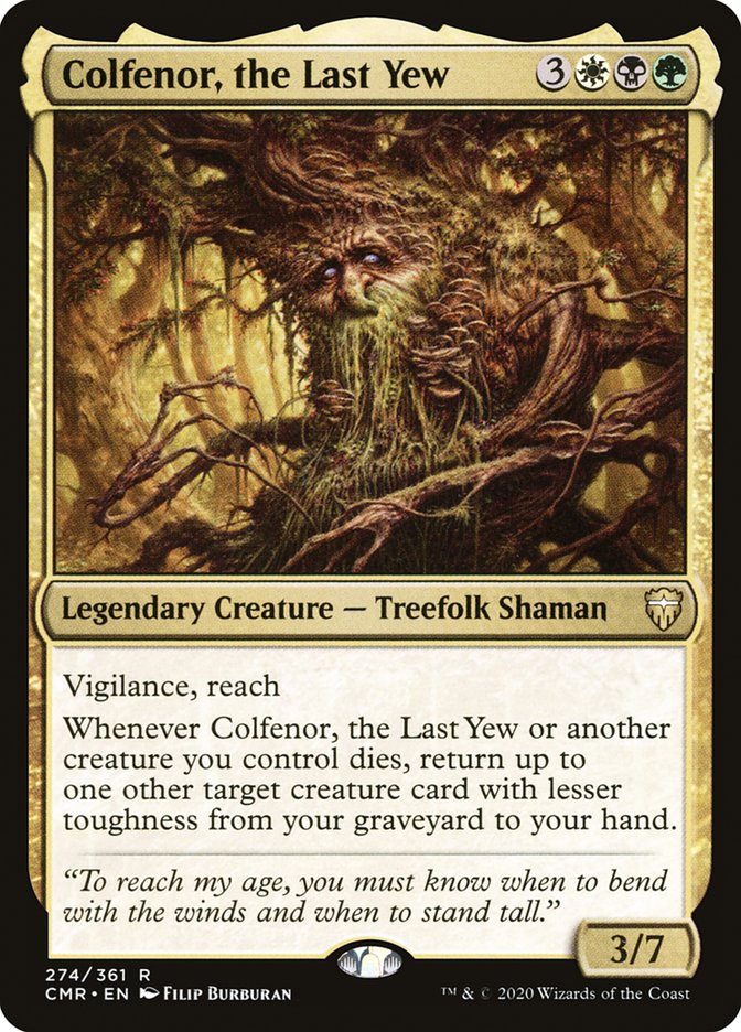 This Is An Image Of The Magic The Gathering Card Colfenor, the Last Yew From The Set Commander Legends - Designed By Artist Filip Burburan