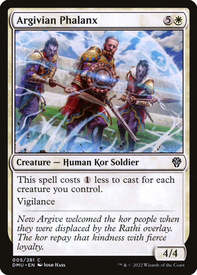 This Is An Image Of The Magic The Gathering Card Argivian Phalanx From The Set Dominaria United - Designed By Artist Josh Hass