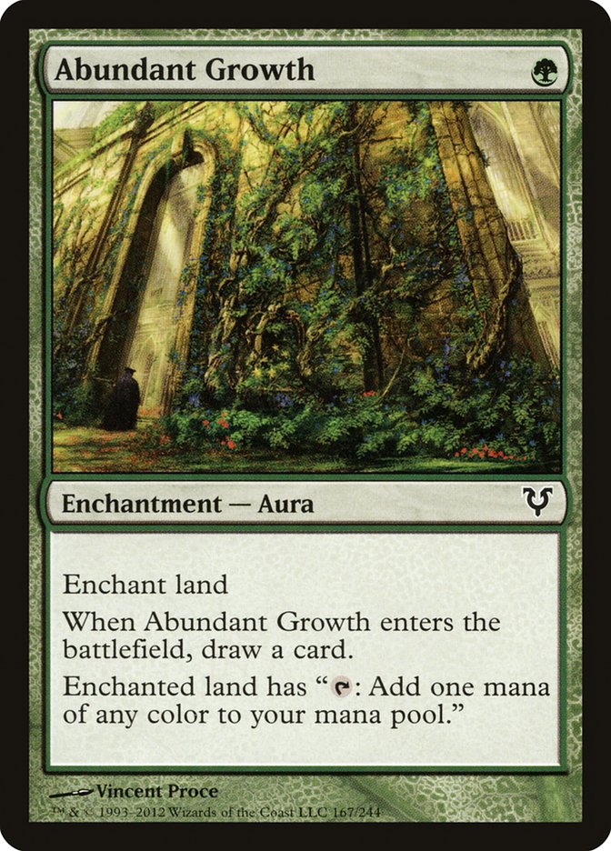 This Is An Image Of The Magic The Gathering Card Abundant Growth From The Set Innistrad Remastered - Designed By Artist Vincent Proce