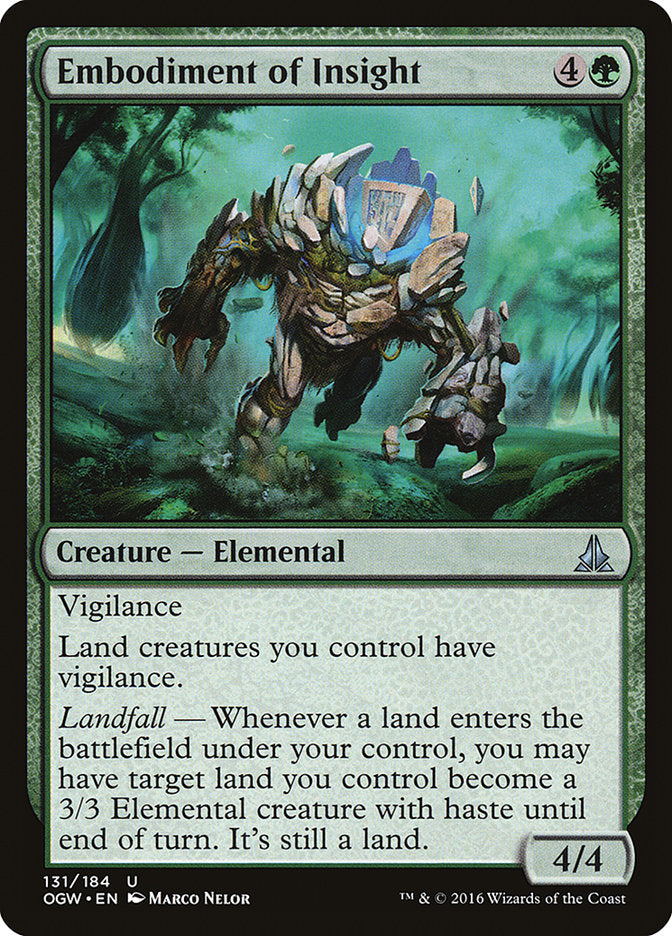 This Is An Image Of The Magic The Gathering Card Embodiment of Insight From The Set Zendikar Rising Commander - Designed By Artist Marco Nelor