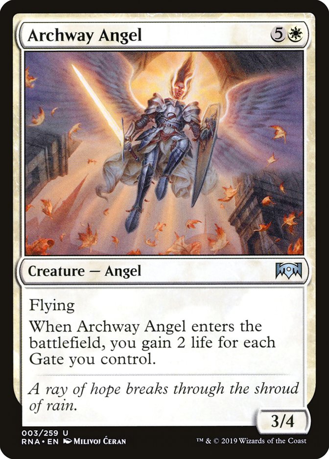 This Is An Image Of The Magic The Gathering Card Archway Angel From The Set Foundations - Designed By Artist Milivoj Ćeran