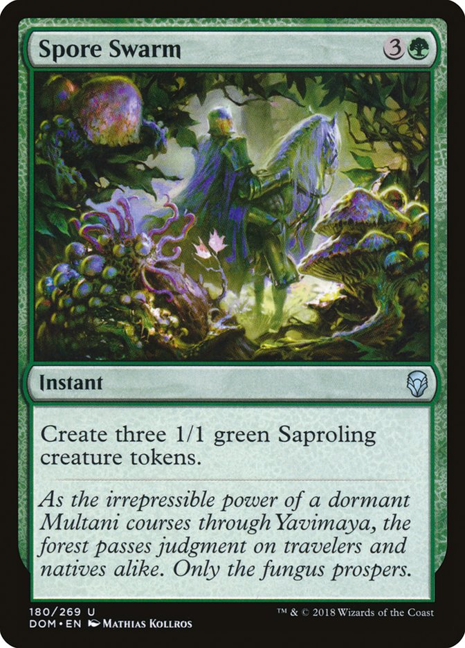 This Is An Image Of The Magic The Gathering Card Spore Swarm From The Set Dominaria - Designed By Artist Mathias Kollros