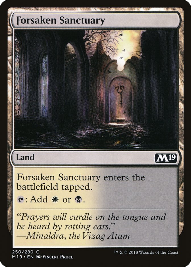 This Is An Image Of The Magic The Gathering Card Forsaken Sanctuary From The Set Commander 2018 - Designed By Artist Vincent Proce