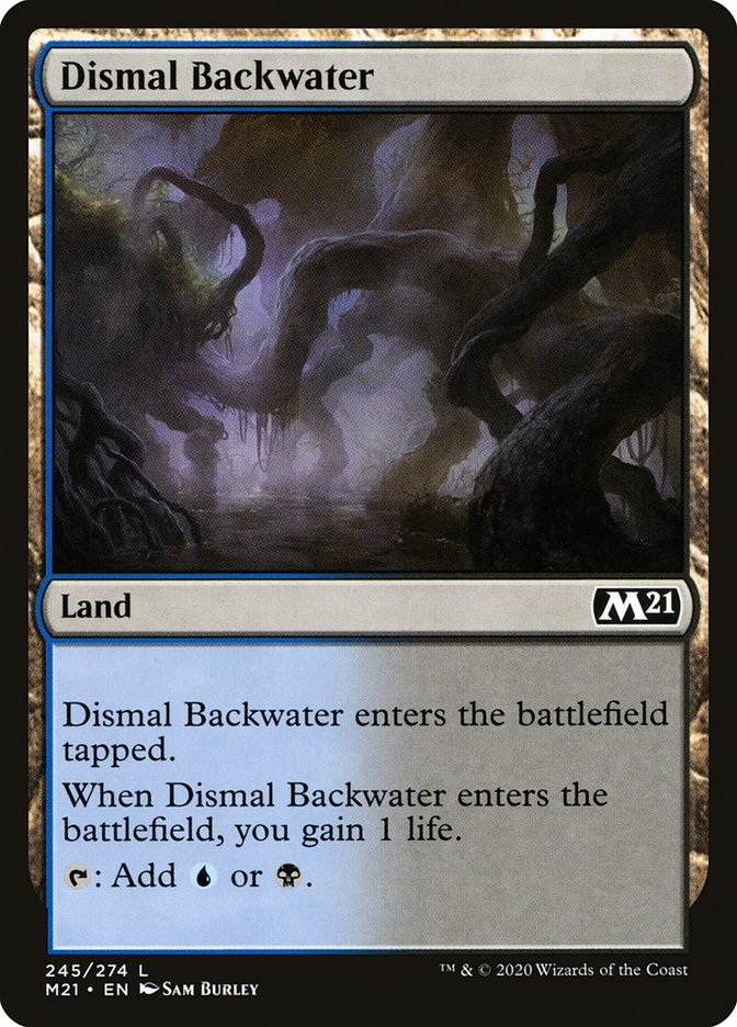This Is An Image Of The Magic The Gathering Card Dismal Backwater From The Set Tarkir: Dragonstorm - Designed By Artist Alayna Danner