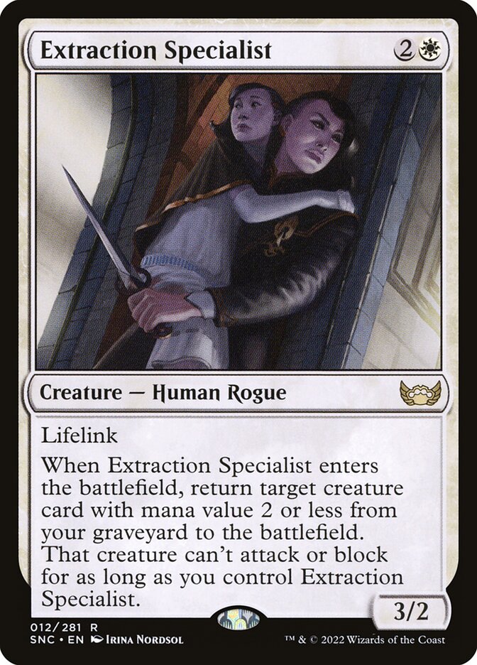 This Is An Image Of The Magic The Gathering Card Extraction Specialist From The Set Streets of New Capenna - Designed By Artist Irina Nordsol