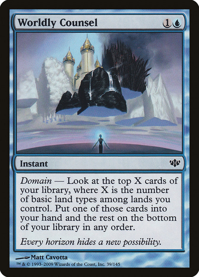 This Is An Image Of The Magic The Gathering Card Worldly Counsel From The Set Conflux - Designed By Artist Matt Cavotta