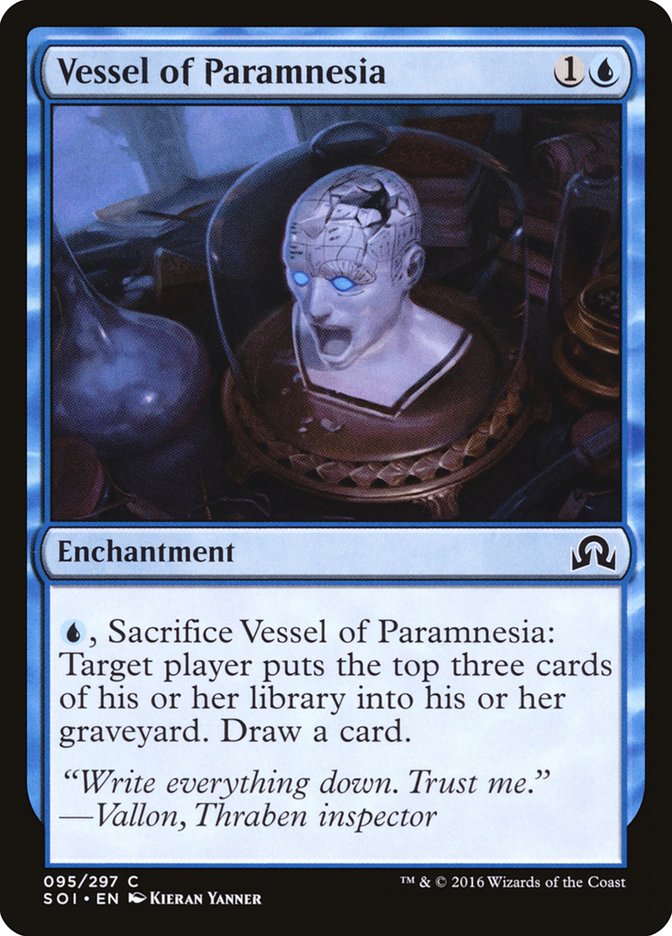 This Is An Image Of The Magic The Gathering Card Vessel of Paramnesia From The Set Shadows over Innistrad - Designed By Artist Kieran Yanner