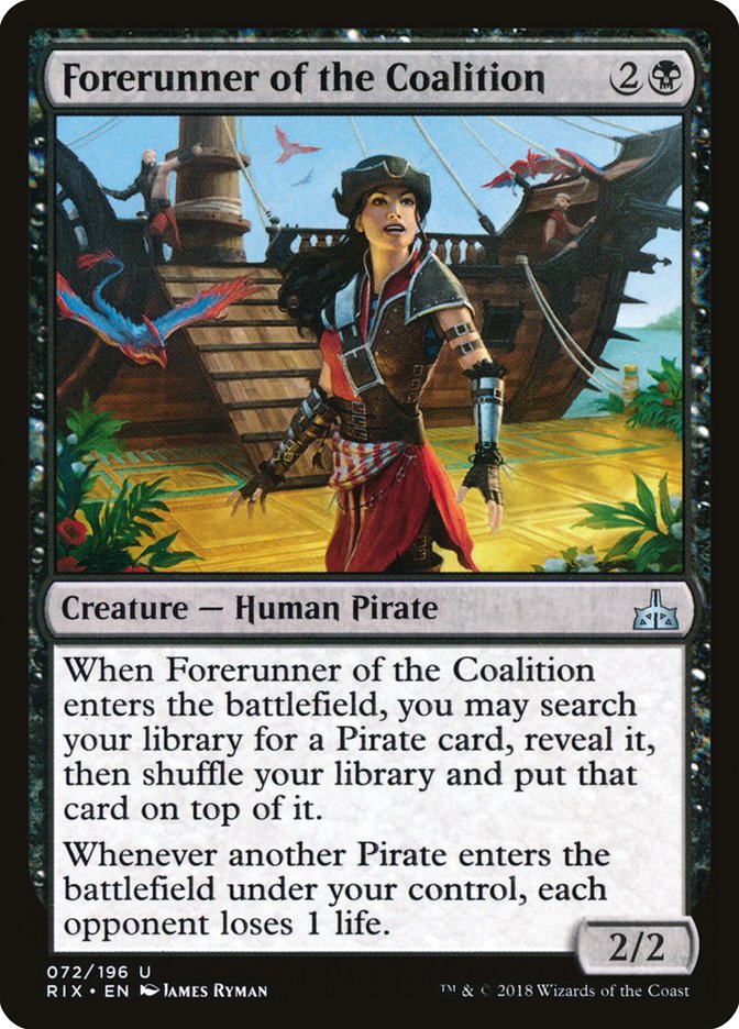 This Is An Image Of The Magic The Gathering Card Forerunner of the Coalition From The Set Rivals of Ixalan - Designed By Artist James Ryman