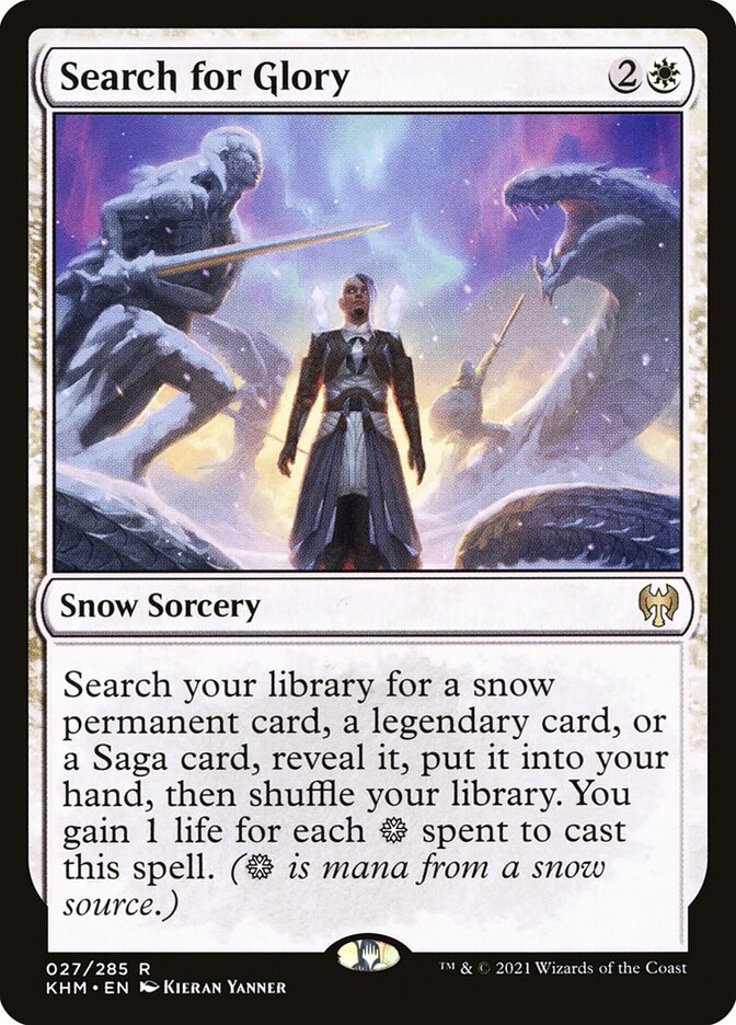 This Is An Image Of The Magic The Gathering Card Search for Glory From The Set Kaldheim - Designed By Artist Kieran Yanner