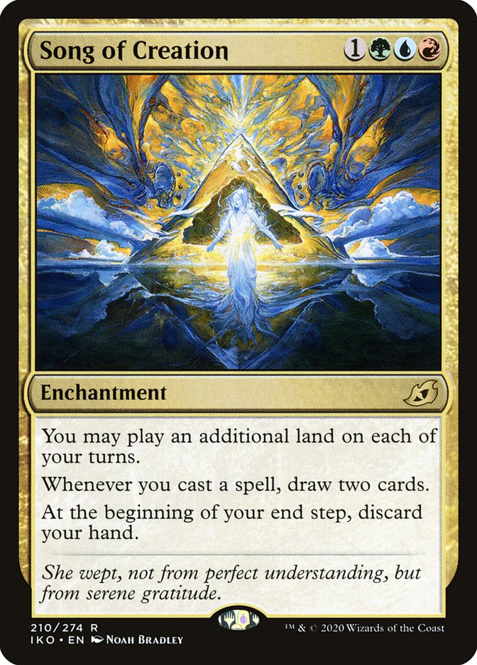 This Is An Image Of The Magic The Gathering Card Song of Creation From The Set Ikoria: Lair of Behemoths - Designed By Artist Noah Bradley