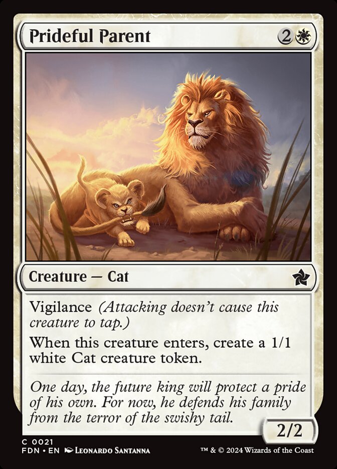 This Is An Image Of The Magic The Gathering Card Prideful Parent From The Set Foundations - Designed By Artist Leonardo Santanna