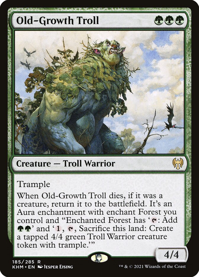 This Is An Image Of The Magic The Gathering Card Old-Growth Troll From The Set Kaldheim - Designed By Artist Jesper Ejsing