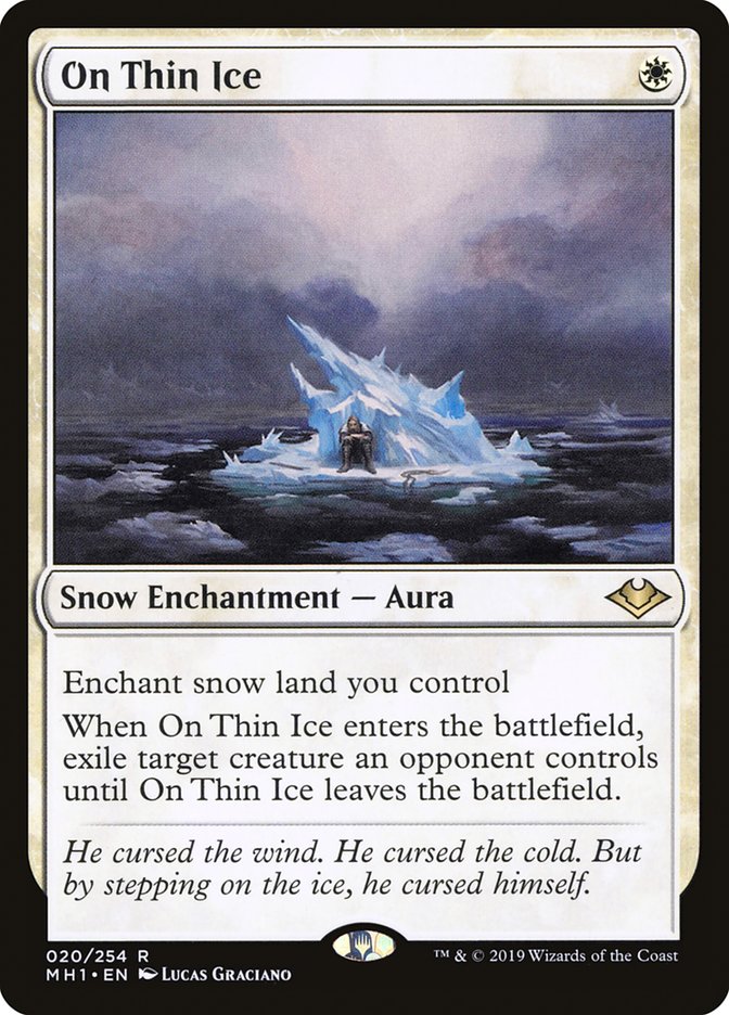 This Is An Image Of The Magic The Gathering Card On Thin Ice From The Set Modern Horizons - Designed By Artist Lucas Graciano