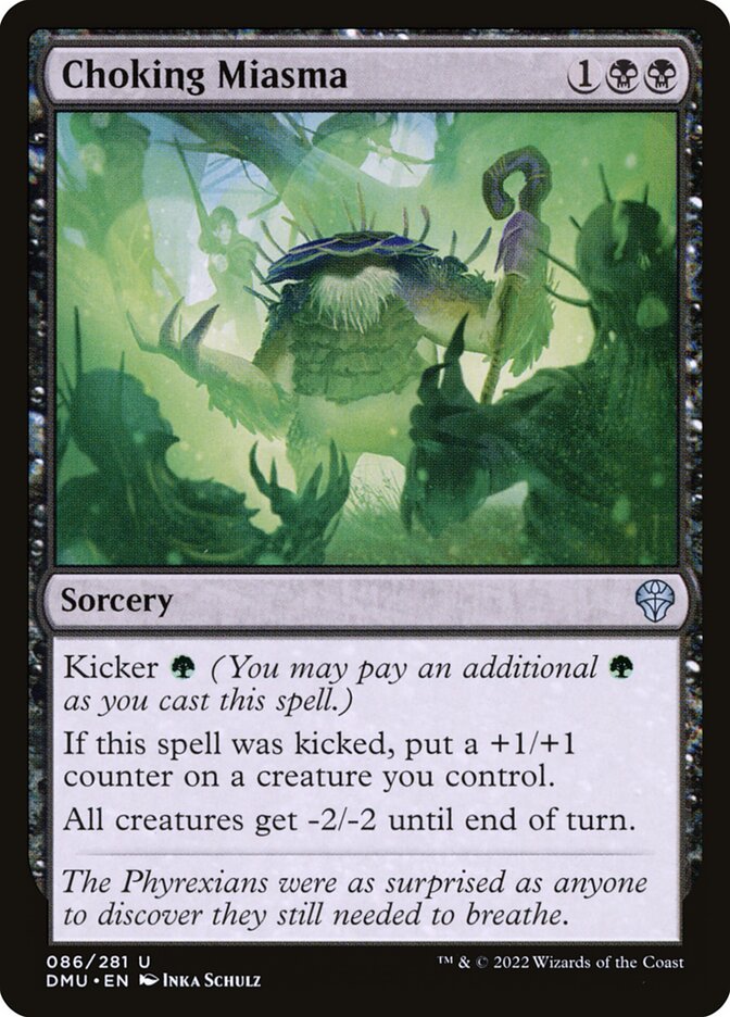 This Is An Image Of The Magic The Gathering Card Choking Miasma From The Set Dominaria United - Designed By Artist Inka Schulz