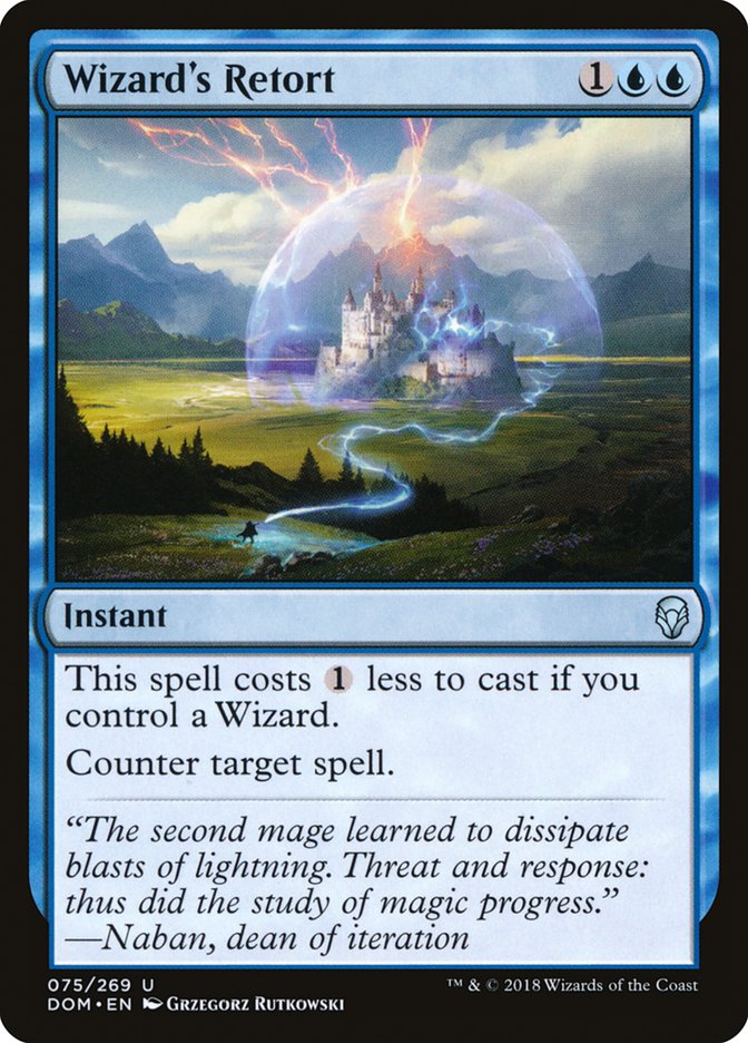 This Is An Image Of The Magic The Gathering Card Wizard's Retort From The Set Jumpstart - Designed By Artist Grzegorz Rutkowski