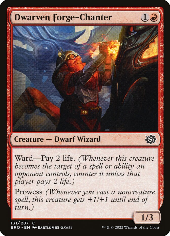 This Is An Image Of The Magic The Gathering Card Dwarven Forge-Chanter From The Set The Brothers' War - Designed By Artist Bartłomiej Gaweł