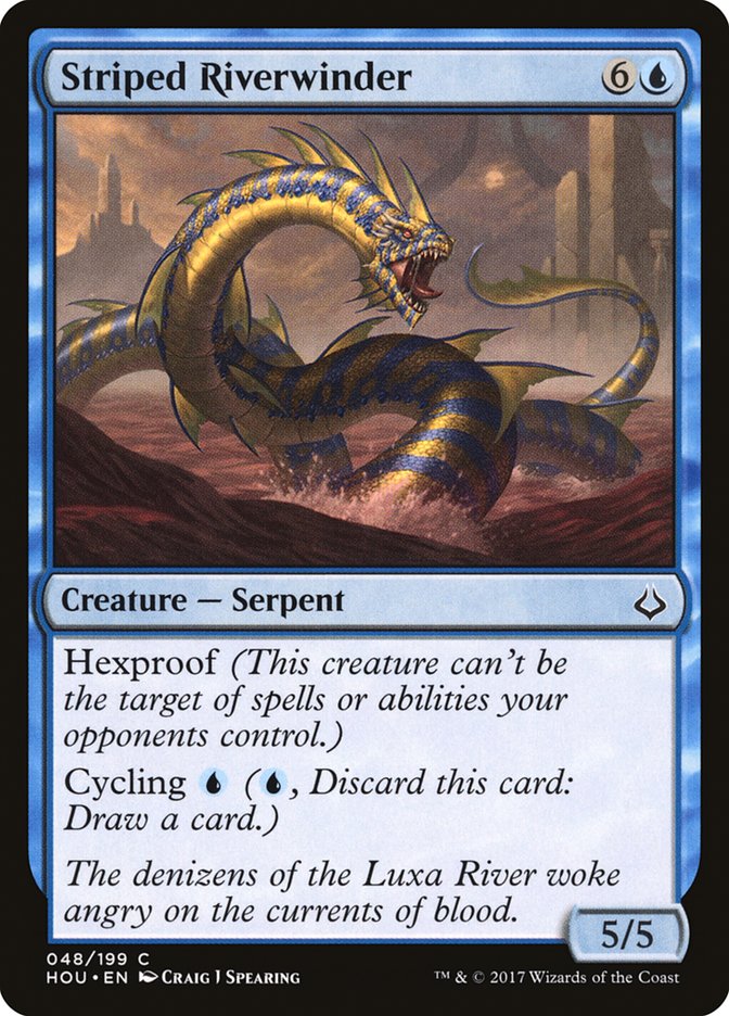 This Is An Image Of The Magic The Gathering Card Striped Riverwinder From The Set Hour of Devastation - Designed By Artist Craig J Spearing