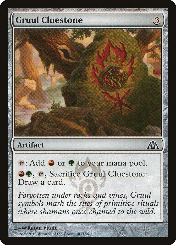 This Is An Image Of The Magic The Gathering Card Gruul Cluestone From The Set Dragon's Maze - Designed By Artist Raoul Vitale