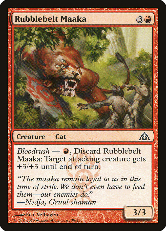 This Is An Image Of The Magic The Gathering Card Rubblebelt Maaka From The Set Ravnica Remastered - Designed By Artist Eric Velhagen