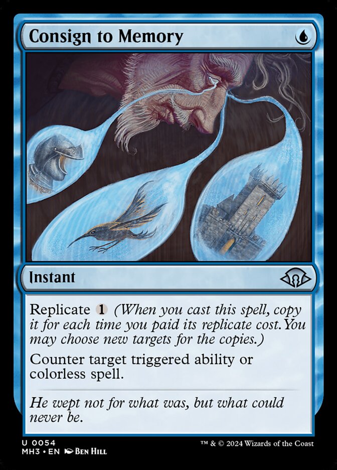 This Is An Image Of The Magic The Gathering Card Consign to Memory From The Set Modern Horizons 3 - Designed By Artist Ben Hill