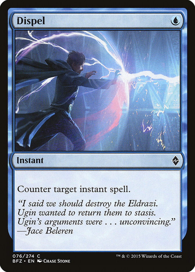 This Is An Image Of The Magic The Gathering Card Dispel From The Set Battle for Zendikar - Designed By Artist Chase Stone