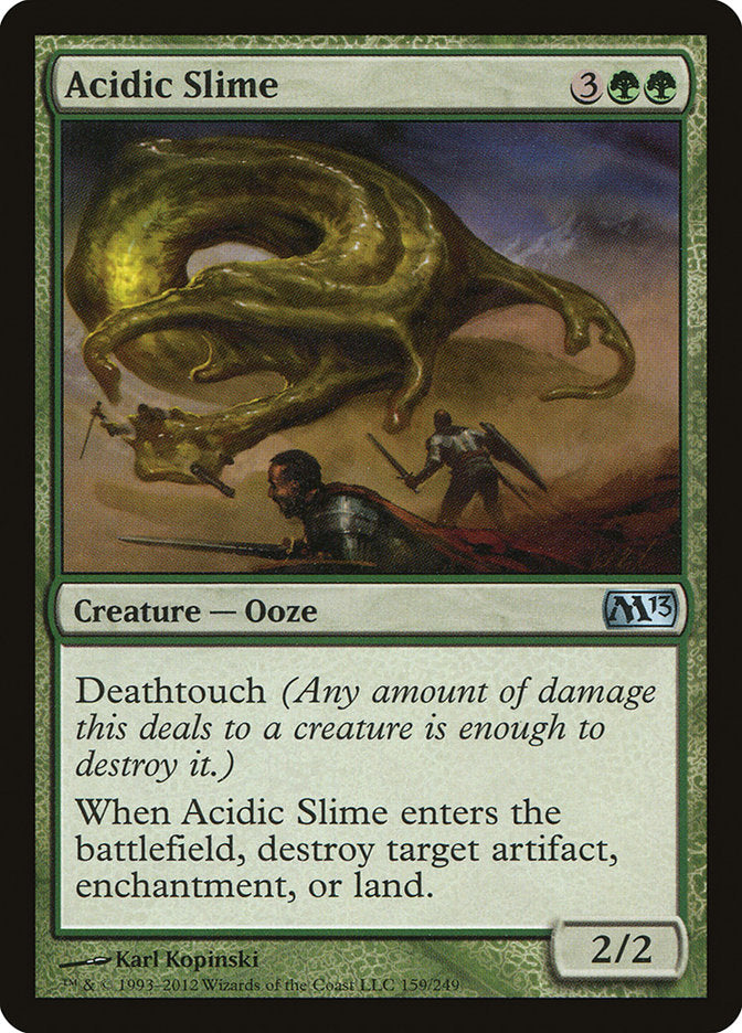 This Is An Image Of The Magic The Gathering Card Acidic Slime From The Set Commander Masters - Designed By Artist Karl Kopinski