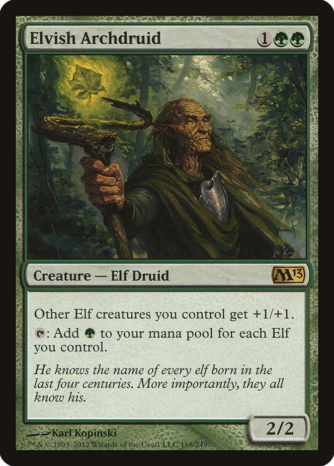 This Is An Image Of The Magic The Gathering Card Elvish Archdruid From The Set Foundations - Designed By Artist Karl Kopinski