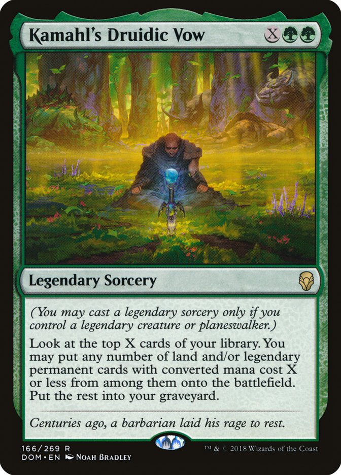 This Is An Image Of The Magic The Gathering Card Kamahl's Druidic Vow From The Set Dominaria - Designed By Artist Noah Bradley