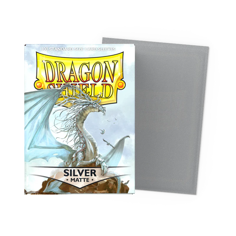 Matte Silver - Dragonshield - 100 Standard Size Sleeves