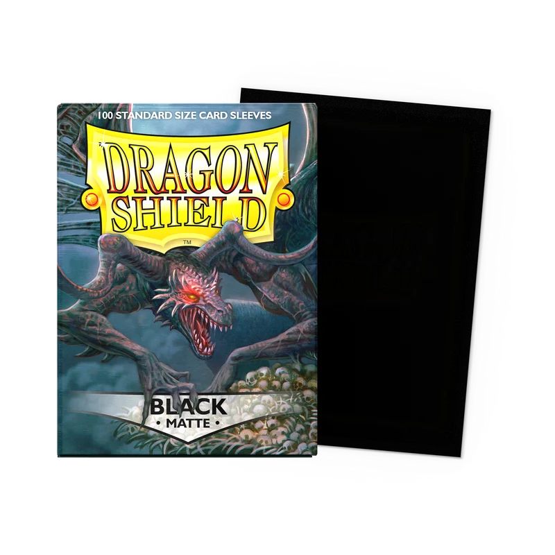 Matte Black - Dragonshield - 100 Standard Size Sleeves