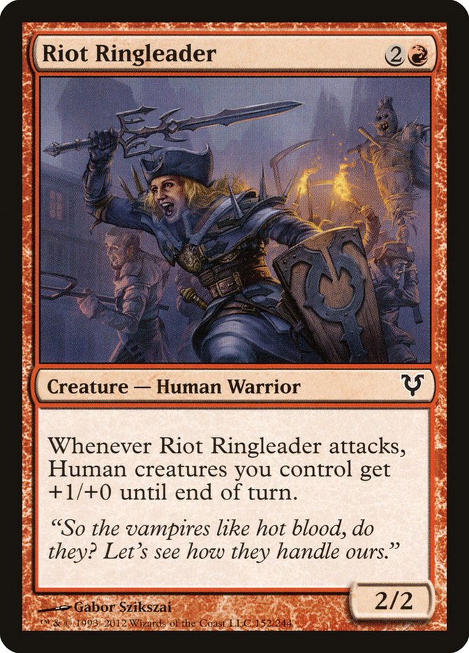 This Is An Image Of The Magic The Gathering Card Riot Ringleader From The Set Avacyn Restored - Designed By Artist Gabor Szikszai