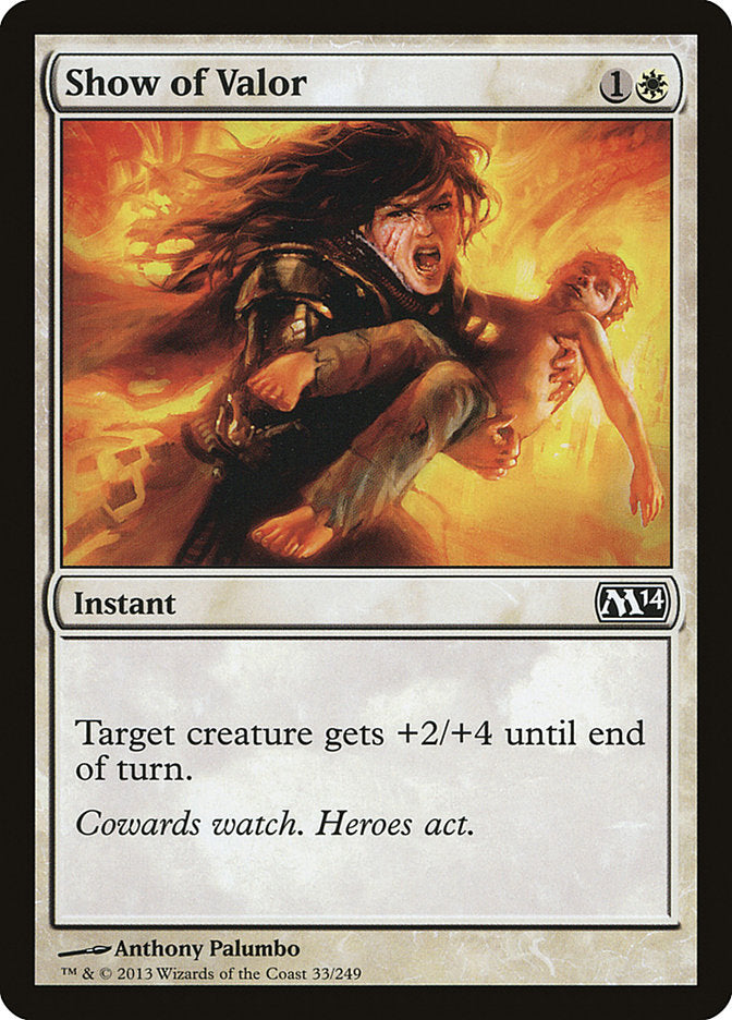 This Is An Image Of The Magic The Gathering Card Show of Valor From The Set Core Set 2020 - Designed By Artist Micah Epstein