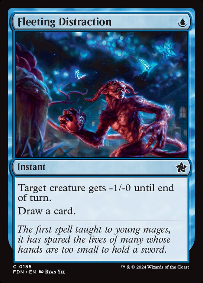 This Is An Image Of The Magic The Gathering Card Fleeting Distraction From The Set Foundations - Designed By Artist Ryan Yee