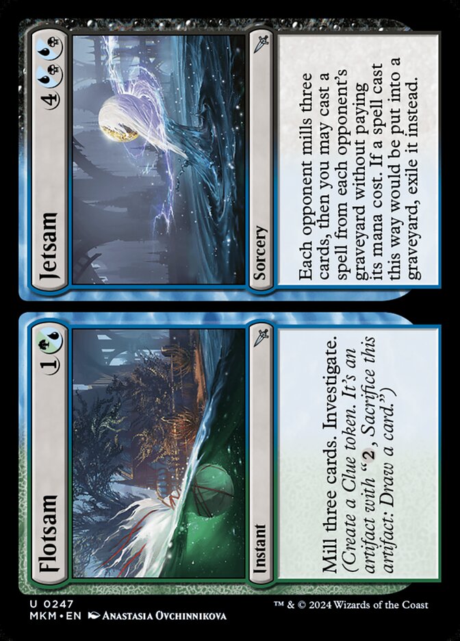 This Is An Image Of The Magic The Gathering Card Flotsam // Jetsam From The Set Murders at Karlov Manor - Designed By Artist Anastasia Ovchinnikova