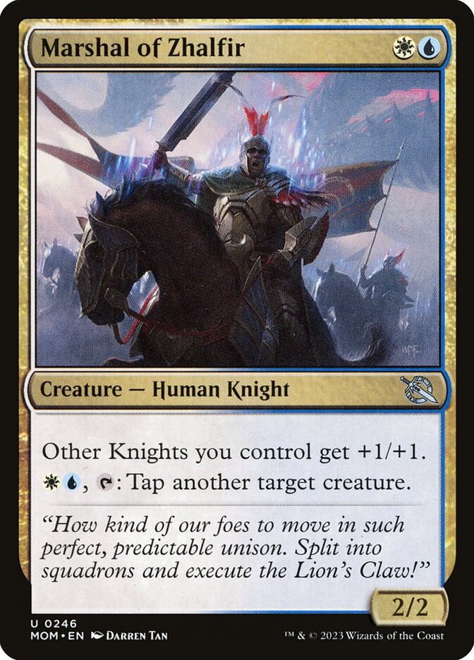 This Is An Image Of The Magic The Gathering Card Marshal of Zhalfir From The Set March of the Machine - Designed By Artist Darren Tan