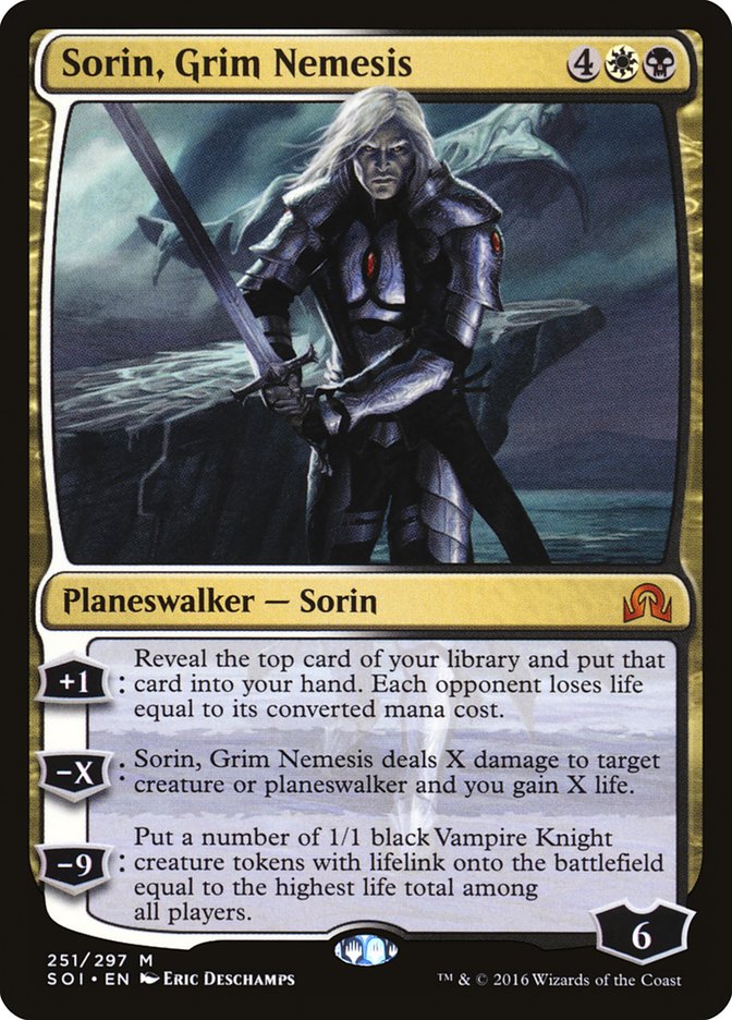 This Is An Image Of The Magic The Gathering Card Sorin, Grim Nemesis From The Set Shadows over Innistrad - Designed By Artist Eric Deschamps