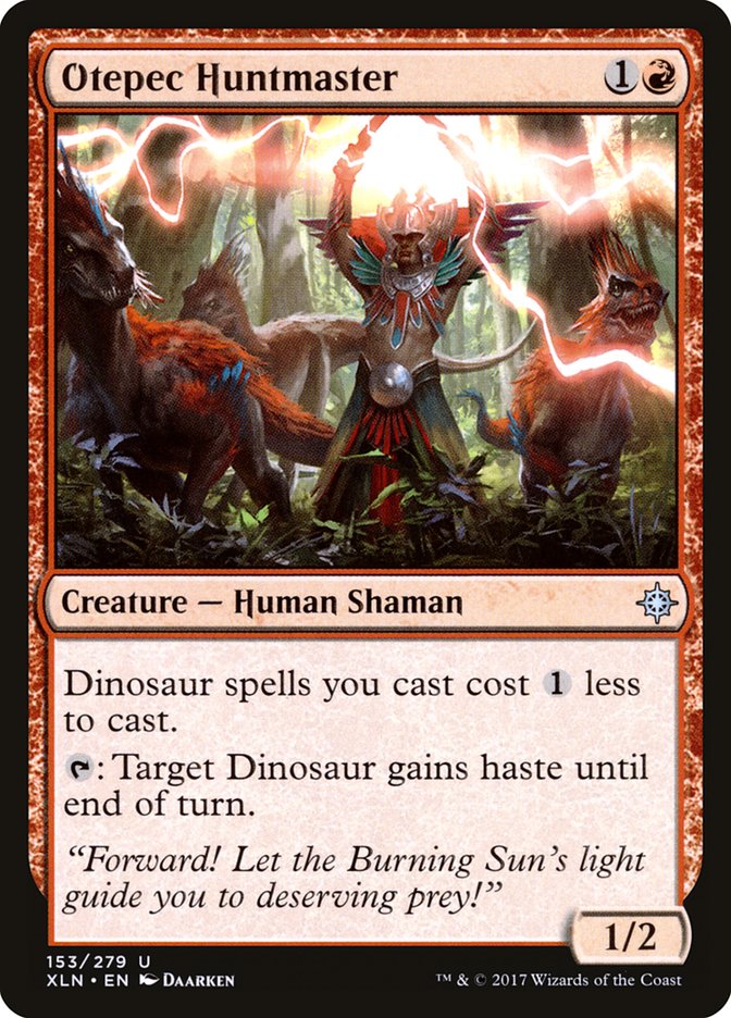 This Is An Image Of The Magic The Gathering Card Otepec Huntmaster From The Set The Lost Caverns of Ixalan Commander - Designed By Artist Daarken