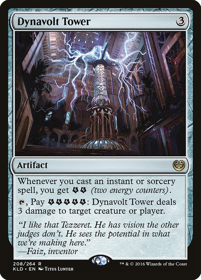 This Is An Image Of The Magic The Gathering Card Dynavolt Tower From The Set Kaladesh - Designed By Artist Titus Lunter